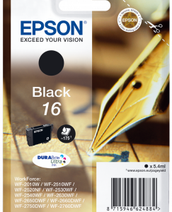 Epson 16 sort blækpatron 5,4ml original Epson C13T16214010