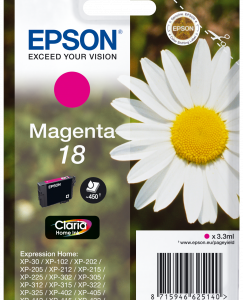 Epson 18 magenta blækpatron 3,3ml original Epson C13T18034010