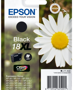 Epson 18XL sort blækpatron 11,5ml original Epson C13T18114010
