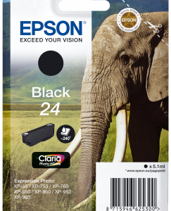 Epson 24 sort blækpatron 5,1ml original Epson C13T24214010
