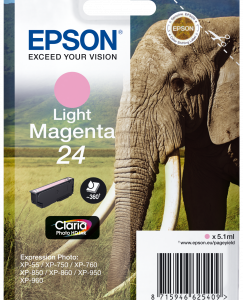 Epson 24 light magenta blækpatron 5,1ml original Epson C13T24264010