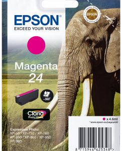 Epson 24 magenta blækpatron 4,6ml original Epson C13T24234010