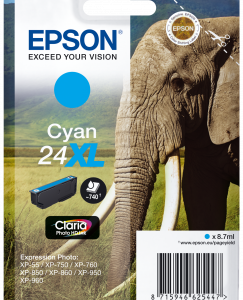 Epson 24XL cyan blækpatron 8,7ml original Epson C13T24324010