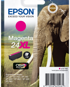 Epson 24XL magenta blækpatron 8,7ml original Epson C13T24334010