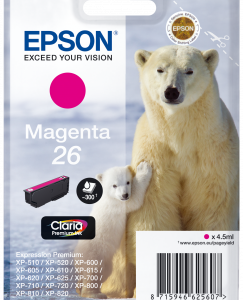 Epson 26 magenta blækpatron 4,5ml original Epson C13T26134010