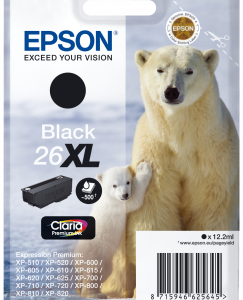 Epson 26XL sort blækpatron 12,2ml original Epson C13T26214010