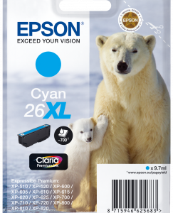 Epson 26XL cyan blækpatron 9,7ml original Epson C13T26324010