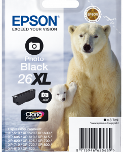 Epson 26XL photo sort blækpatron 8,7ml original Epson C13T26314010
