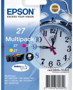 Epson 27 multipakke c/m/y blækpatron 10,8ml original T2705 C13T27054012
