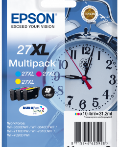 Epson 27XL multipakke c/m/y blækpatron 31,2ml original T2715 - C13T27154010
