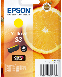 Epson 33 gul blækpatron 4,5ml original Epson C13T33444010