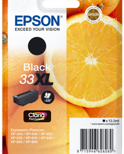 Epson 33XL sort blækpatron 12,2ml original Epson C13T33514010