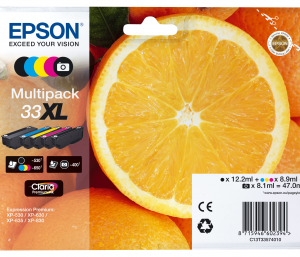 Epson 33XL multi BK+PBK+C+M+Y blækpatron 47ml original Epson C13T33574010