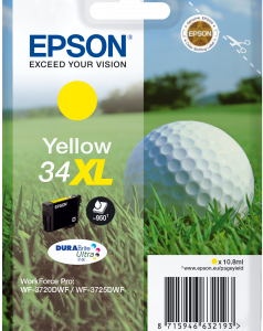 Epson 34XL gul blækpatron 10,8ml original C13T34744010