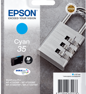 Epson 35 cyan blækpatron 9,1ml original C13T35824010