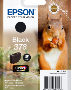 Epson 378 sort blækpatron 5,5ml original C13T37814010