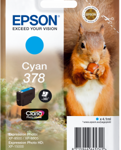 Epson 378 cyan blækpatron 4,1ml original C13T37824010