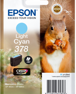 Epson 378 lys cyan blækpatron 4,8ml original C13T37854010