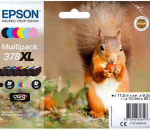 Multipack! Epson 378XL BK/C/M/Y/LC/LM blækpatron 59,7ml original C13T37984010