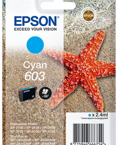 Epson 603 cyan blækpatron original 2.4 ml Epson C13T03U24010