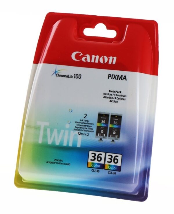 Canon CLI-36 twin pack farve original blækpatron c/m/y 24ml Canon 1511B018