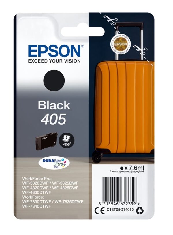 Epson 405 sort blækpatron original 7,6ml Epson C13T05G14010