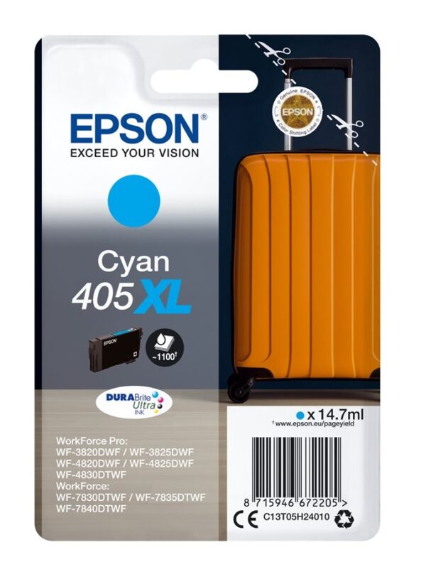 Epson 405XL cyan blækpatron original 14,7ml Epson C13T05H24010