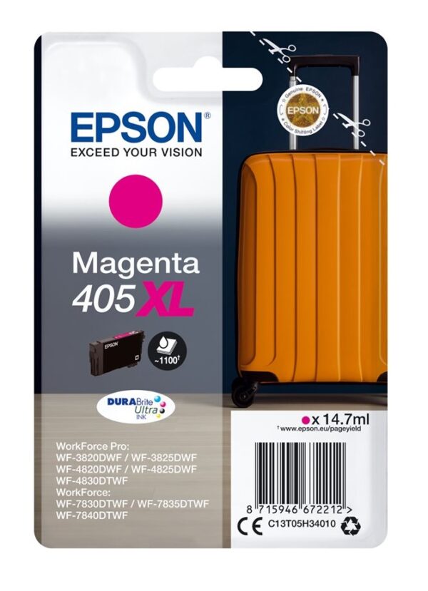 Epson 405XL magenta blækpatron original 14,7ml Epson C13T05H34010