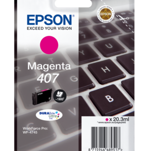 Epson 407 magenta blækpatron original 20,3ml Epson C13T07U340