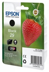 Epson 29 sort blækpatron 5,3ml original Epson C13T29814010