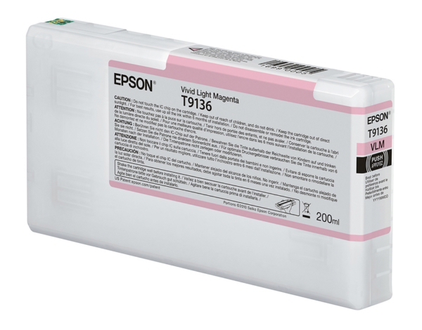 Epson T9136 light magenta blækpatron 200ml original Epson C13T913600