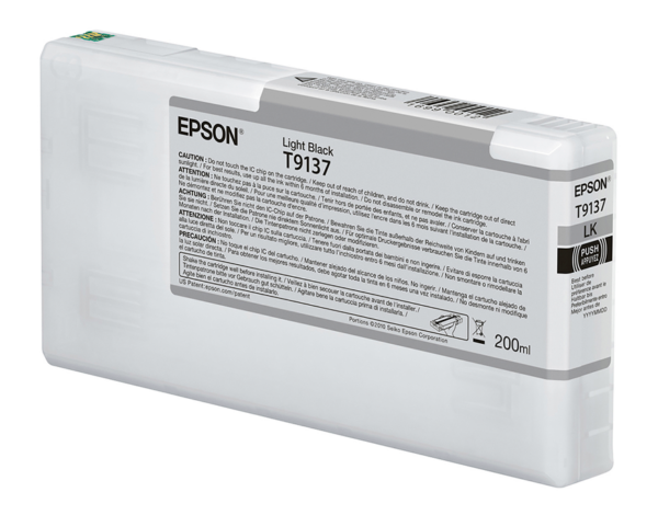 Epson T9137 light sort blækpatron 200ml original Epson C13T913700