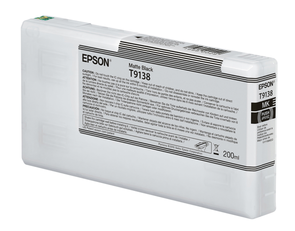 Epson T9138 mat sort blækpatron 200ml original Epson C13T913800