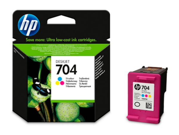 HP 704 farve blækpatron 4,5ml original CN693AE