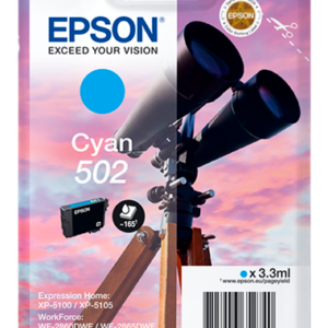 Epson 502 cyan blækpatron 3,3ml original C13T02V24010