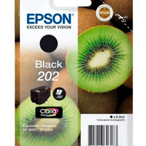 Epson 202 sort blækpatron 6,9ml original C13T02E14010