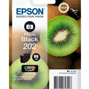 Epson 202 foto sort blækpatron 4,1ml original C13T02F14010