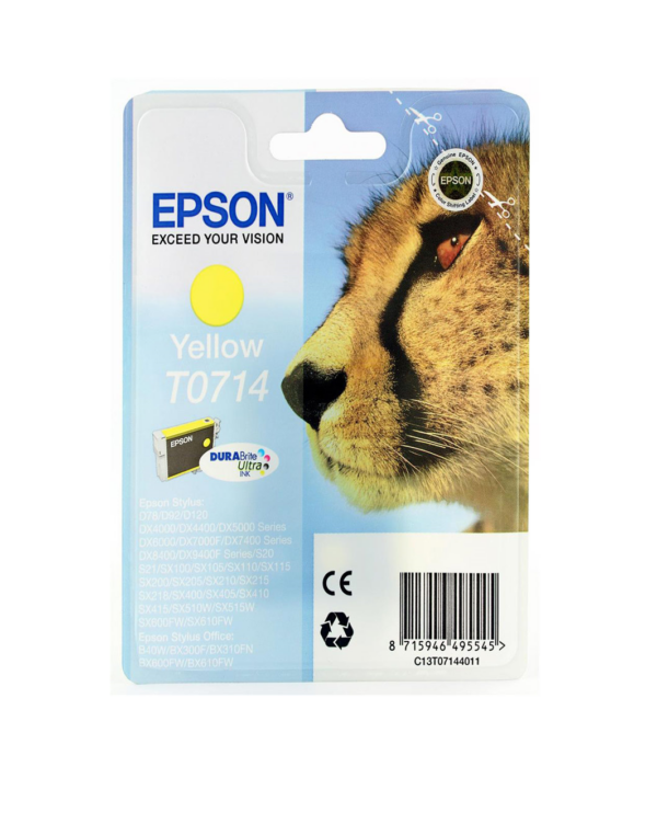 Epson T0714 gul blækpatron 5ml original Epson C13T07144021