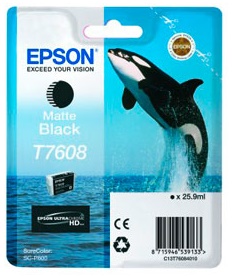 Epson T7608 mat sort blækpatron 26ml original Epson T7608