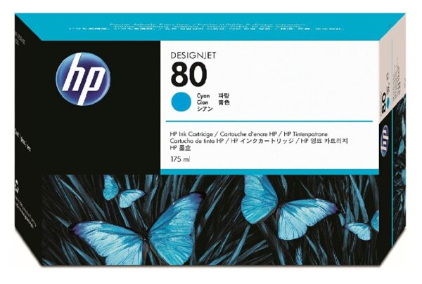 HP 80 cyan blækpatron HP Designjet 1050/1055 C4872A original.