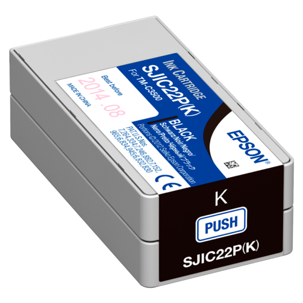 Epson SJIC22P sort blækpatron 32,6ml original Epson C33S020601