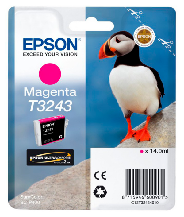 Epson T3243 magenta blækpatron 14ml original Epson C13T32434010