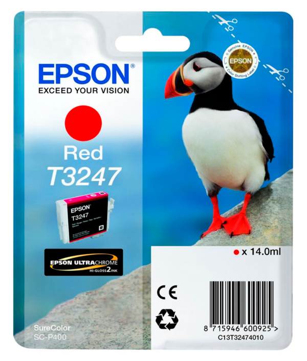 Epson T3247 rød blækpatron 14ml original Epson C13T32474010