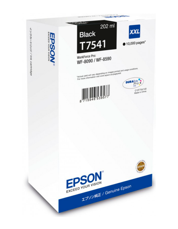 Epson T7541 sort blækpatron 202ml original Epson C13T754140