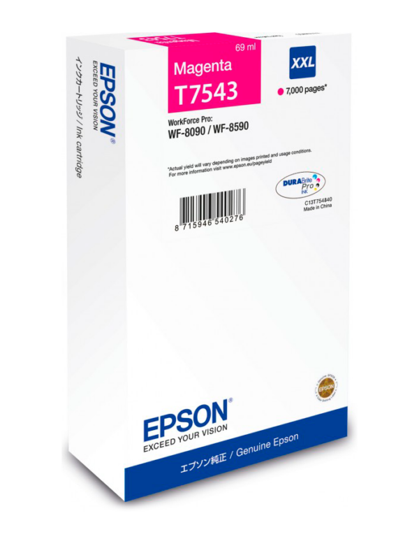 Epson T7543 magenta blækpatron 69ml original Epson C13T754340