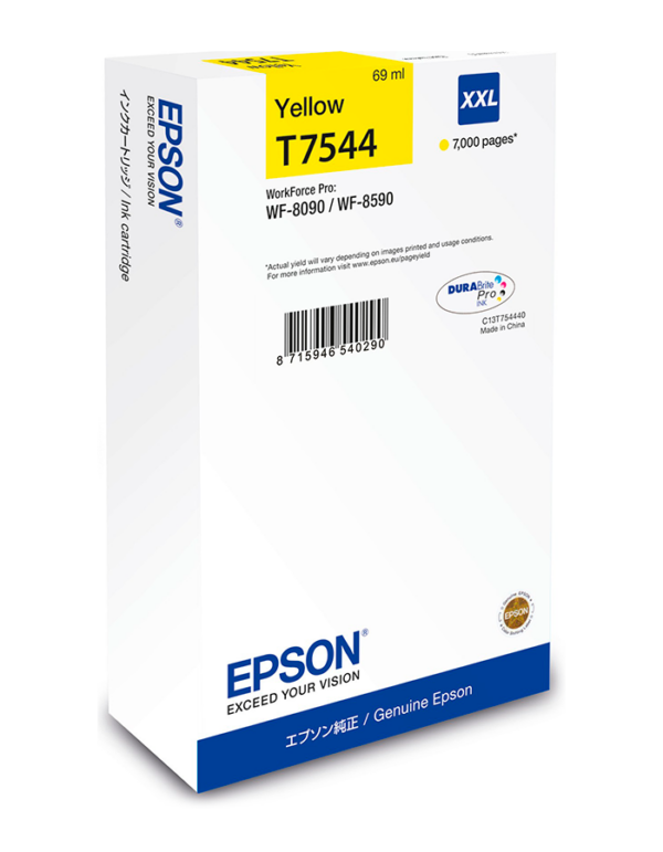 Epson T7544 gul blækpatron 69ml original Epson C13T754440