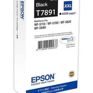 Epson T7891 xxl sort printerpatron 4.000 sider original C13T789140