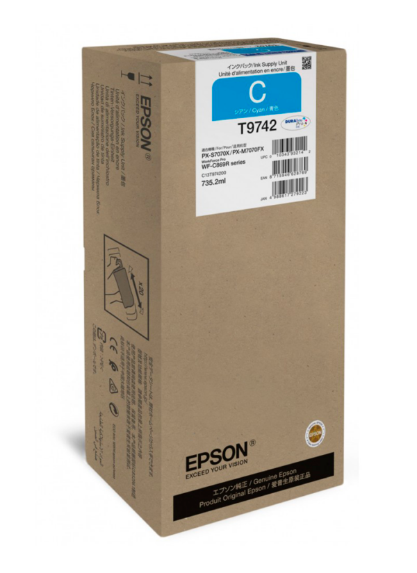 Epson T9742 XXL cyan blækpatron 735,2ml original C13T974200