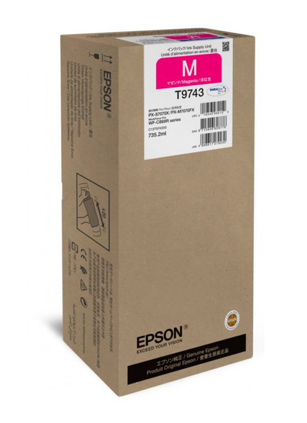 Epson T9743 XXL magenta blækpatron 735,2ml original C13T974300