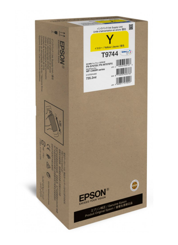 Epson T9744 XXL gul blækpatron 735,2ml original C13T974400